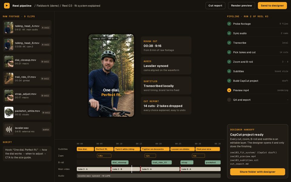 Reel generator